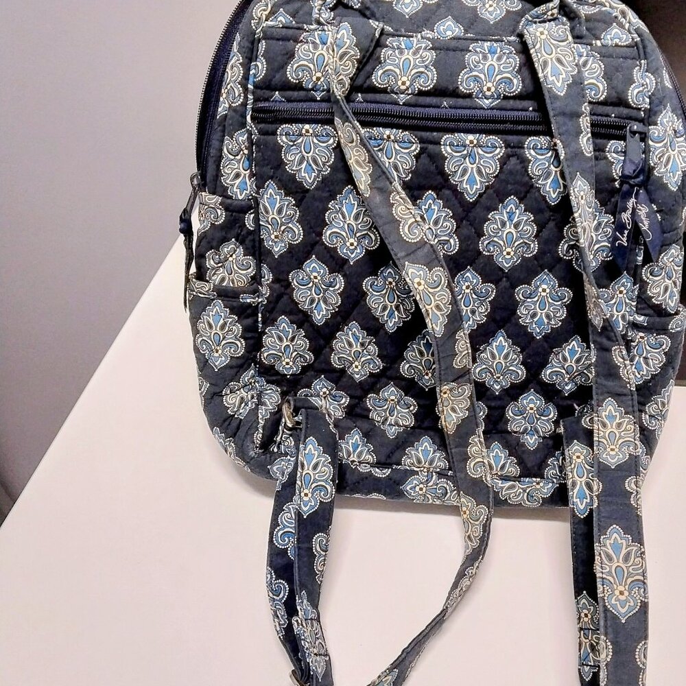 Vera Bradley Floral Pattern Navy Blue Backpack (15”x12”) - Picture 2 of 11